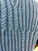 Load image into Gallery viewer, 1940's Reproduction Rib and Cable Knit Jumper in Soft Blue - Bust 36 38 40