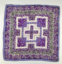 Load image into Gallery viewer, Original1940's Purple, Pink and Black Silk Crepe Hanky - FREE UK P&P