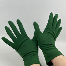 Load image into Gallery viewer, Vintage Forest Green Nylon Gloves - Great Vintage Accessory