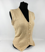 Load image into Gallery viewer, REPRODUCTION 1940s 1950s Hand Knitted Waistcoat - Bust 34 35 36