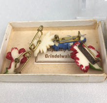Load image into Gallery viewer, Original 1930s 1940s Swiss Floral Brooch Set