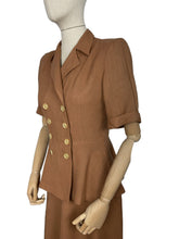 Load image into Gallery viewer, Original 1940's Warm Brown Linen Double Breasted Suit - Bust 36