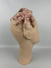 Load image into Gallery viewer, Original 1950's Pink Half Hat with Tiny Leaves