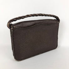 Load image into Gallery viewer, Original 1930s 1940s Brown Textured Leather Hand Bag