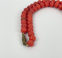 Load image into Gallery viewer, Original Vintage Necklace Duo - Coral Coloured Glass and Orange Plastic - Vintage Jewellery