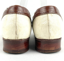 Load image into Gallery viewer, Original 1930's 1940's Two Tone Brown and Cream Leather Spectator Walking Shoes