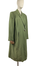 Load image into Gallery viewer, Original 1940's Volup American Made Green Lightweight Wool Crepe Coat - Bust 46 48