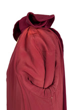 Load image into Gallery viewer, 1940s Rich Red Gaberdine Coat with Pockets - Shawl Collar - Great Swing Coat - Bust 38 40 42 *
