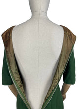 Load image into Gallery viewer, Original 1950's/1960's Forest Green Wool Wiggle Dress with Claw Set Paste Studs - Bust 34 35