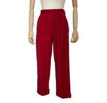 Load image into Gallery viewer, Original 1950's Cherry Red Sportaville Cords with Turn-Ups - Waist 27"