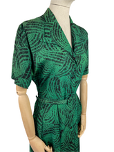 Load image into Gallery viewer, Original Mode O’Day Green and Black Belted Day Dress - Bust 36 38 *