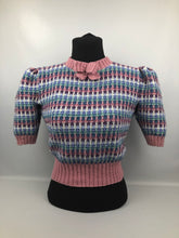 Load image into Gallery viewer, Reproduction 1940s Waffle Stripe Jumper Knitted from a Wartime Pattern - B38 40 42