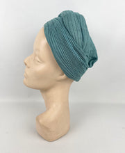 Load image into Gallery viewer, Original 1940’s Sea Foam Green Fabric Turban - Fabulous Vintage Hat