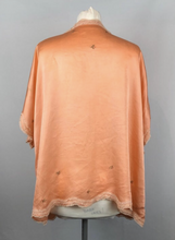 Load image into Gallery viewer, 1920s Apricot Coloured Pure Silk Bed Jacket with Floral Embroidery -  Bust 36" 38" 40"