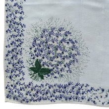 Load image into Gallery viewer, Original 1940's Pretty Crepe Hankie with Floral Sprays in Purple and Green - Great Gift Idea