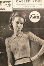 Load image into Gallery viewer, Reproduction 1940s Rib and Cable Knit Jumper in Pure Merino - B34 36 38