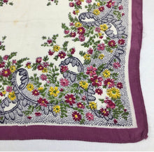 Load image into Gallery viewer, 1940s Pink Crepe Floral Hankie