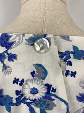 Load image into Gallery viewer, Original 1940s Blue and Green Floral Cotton Dress by Swirl Reg'd - Bust 36 38