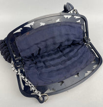 Load image into Gallery viewer, Original 1940s American Made Crochet Bag in Navy