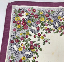 Load image into Gallery viewer, 1940s Pink Crepe Floral Hankie