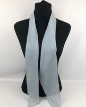 Load image into Gallery viewer, 1930s Powder Blue Chiffon Pointed Scarf - 1930s Cravat - Makes a Good Belt