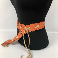 Load image into Gallery viewer, 1970s Orange Suede and Leather Belt - Waist 30 32 34 36