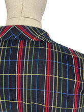 Load image into Gallery viewer, Original 1940’s 1950’s Black and Plaid Fine Cotton Dress with Glass Buttons - Bust 38 *