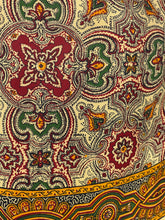 Load image into Gallery viewer, 1940's Rayon Gents Scarf in Mustard, Red and Green with Fringing