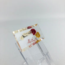 Load image into Gallery viewer, Original 1940s 1950s Rectangular Reverse Carved Lucite Mother Brooch with Flowers *