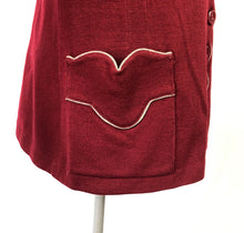 Load image into Gallery viewer, Original 1940s CC41 Machine Knitted Cardigan in Burgundy and Grey - B40 42