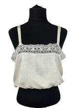 Load image into Gallery viewer, Original 1920s Silk Chemise with Pretty Crochet Lace Border - Bust 34