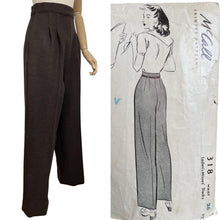 Load image into Gallery viewer, 1940's Reproduction Trousers in Dark Brown Thick Wool - Perfect for Winter - Waist 25 25.5