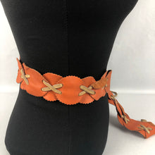 Load image into Gallery viewer, 1970s Orange Suede and Leather Belt - Waist 30 32 34 36
