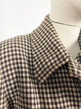 Load image into Gallery viewer, Original 1930s 1940s Brown and Cream Houndstooth Check Three Way Coat - Bust 38 40 42