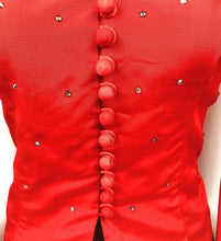 Load image into Gallery viewer, 1940s Red Grosgrain Paste Studded Jacket - B38