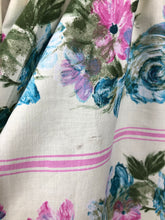 Load image into Gallery viewer, Original 1950s Yellow and Blue Cotton Skirt with Bold Roses Print - Waist 26" 27"