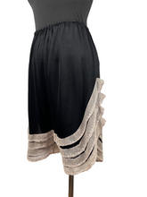 Load image into Gallery viewer, Original Duo of 1920's French Knickers in Black and Cream Celanese with Lace Ruffle Trim - Waist 26 28