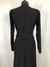 Load image into Gallery viewer, 1930s 1940s Wounded but Wearable Black Satin Backed Crepe Dress - Bust 36 38