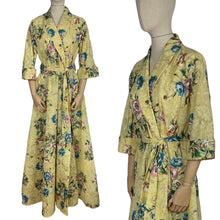 Load image into Gallery viewer, Absolutely Stunning Original 1950's Kendal Milne Yellow Robe with Floral Print - Bust 38