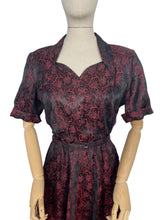 Load image into Gallery viewer, Original 1940’s Black and Red CC41 Dress with Star Print - Bust 40