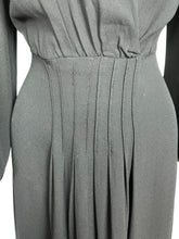 Load image into Gallery viewer, Original 1940's Black Crepe Balloon Sleeved Evening Gown - Bust 35 36