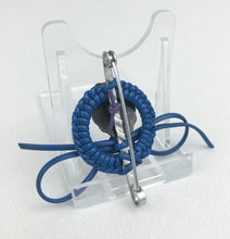Load image into Gallery viewer, Original 1940s Make Do and Mend "Telephone Wire" Blue and Black Cameo Brooch