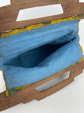 Load image into Gallery viewer, Original 1920’s Crewel Work Wool Bag with Birds and Flowers - Pretty Carved Wooden Handles