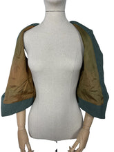 Load image into Gallery viewer, Original 1940's Green and Cream Three Piece Suit - Jacket, Skirt and Neat Little Waistcoat - Bust 36 37 38