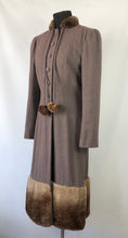 Load image into Gallery viewer, Exceptional 1940s Genuine Fur Trimmed Princess Coat and Dress Set by Reels of Milwaukee - B36