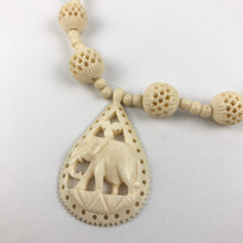 Load image into Gallery viewer, 1930s or 1940s Carved Bone Elephant Necklace