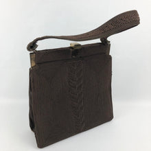 Load image into Gallery viewer, Original 1940's Corde Style Bag in Warm Chocolate Brown - Beautiful Shape - Single Handle
