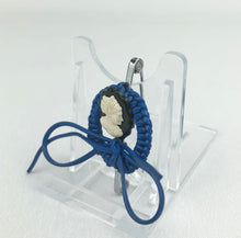 Load image into Gallery viewer, Original 1940s Make Do and Mend "Telephone Wire" Blue and Black Cameo Brooch