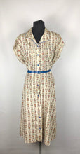 Load image into Gallery viewer, 1940s Volup Red, Blue, Yellow & Green Floral Fruits of the Loom  Roses Dress - B42