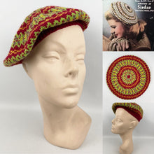 Load image into Gallery viewer, Reproduction 1940's Pure Wool Fair Isle Beret - Wonderful Design Featuring Four Different Colours